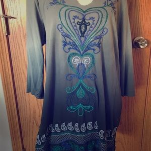 Johnny Was beautiful embroidered tunic NWOT